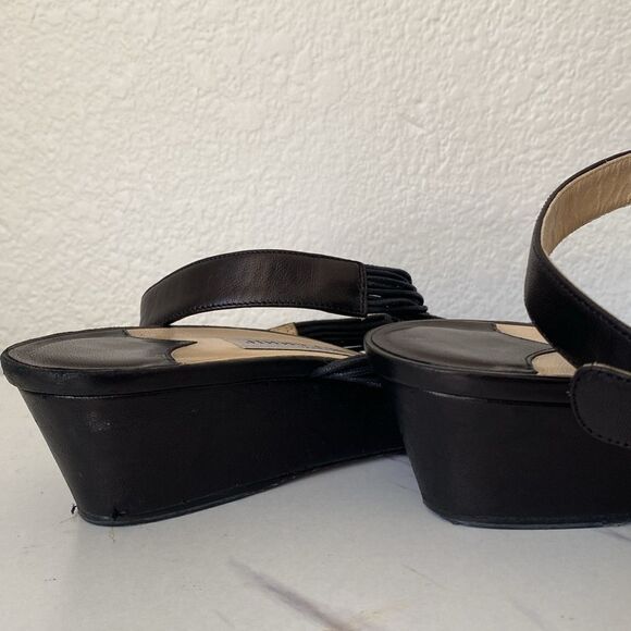 Jimmy Choo Black buckle ankle strap wedge sandals - Picture 7 of 10